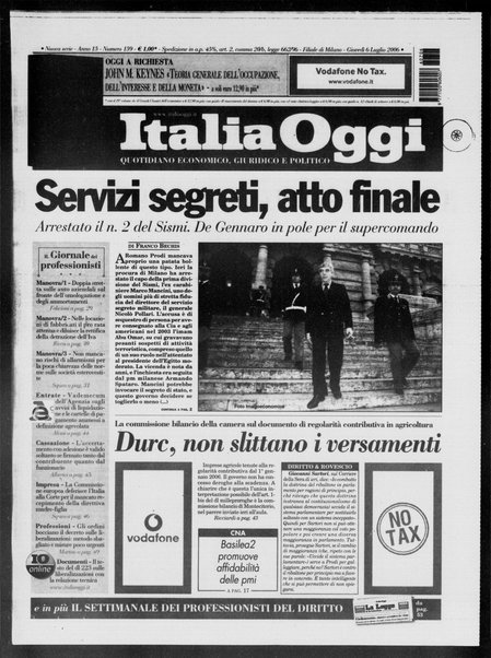 Italia oggi : quotidiano di economia finanza e politica